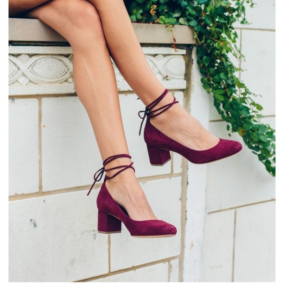 Loeffler Randall Shoes - Loeffler Randall Clara Ankle Wrap Pumps in Wine